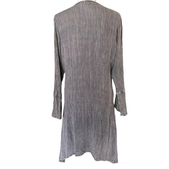 Relaxx Gray Boho Festival Midi Casual Flowy Summer Church Long Sleeved Dress - Picture 3 of 7